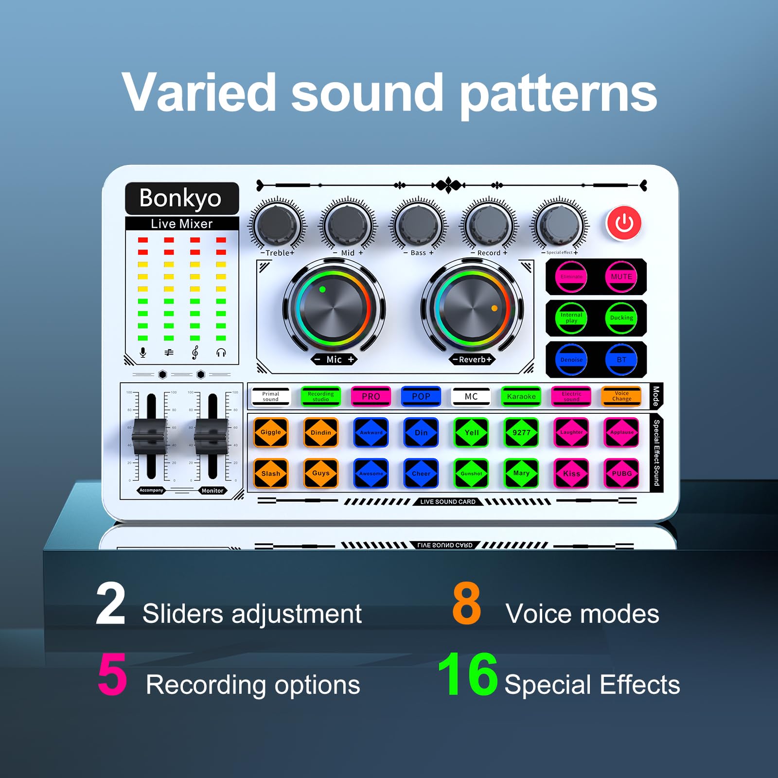 Amazon.com: Bonkyo F999 White Live Streaming Sound Card